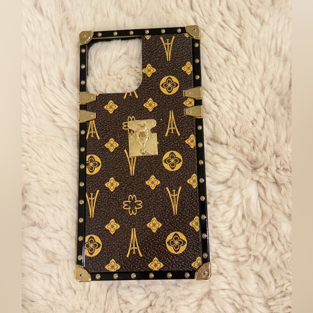 Luxury Monogram IPhone 13 Pro Max Case with Gold Accents new